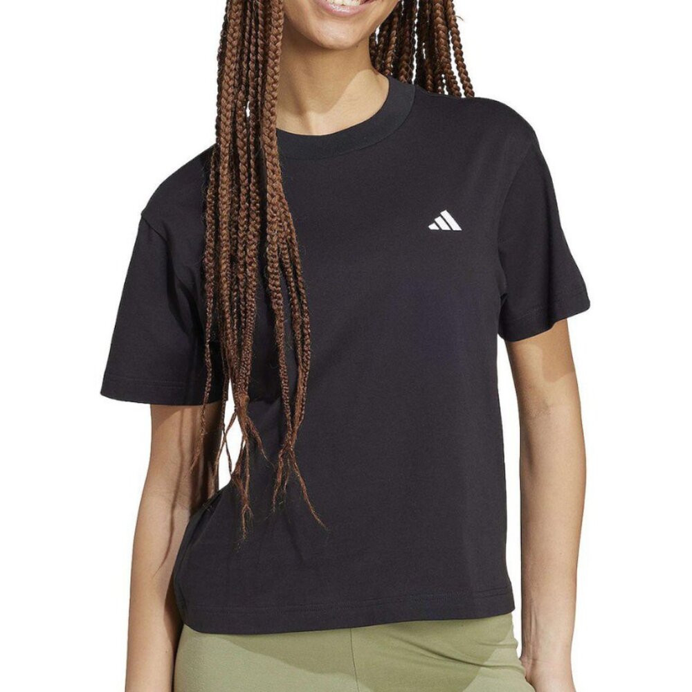 NWT Adidas Women's Essentials Small Logo Sportswear Shirt In Black